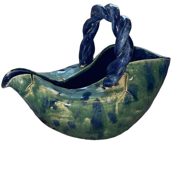 Vintage Mid Century Studio Pottery Signed Unknown Artist Surrealism Still Motion - Picture 1 of 7